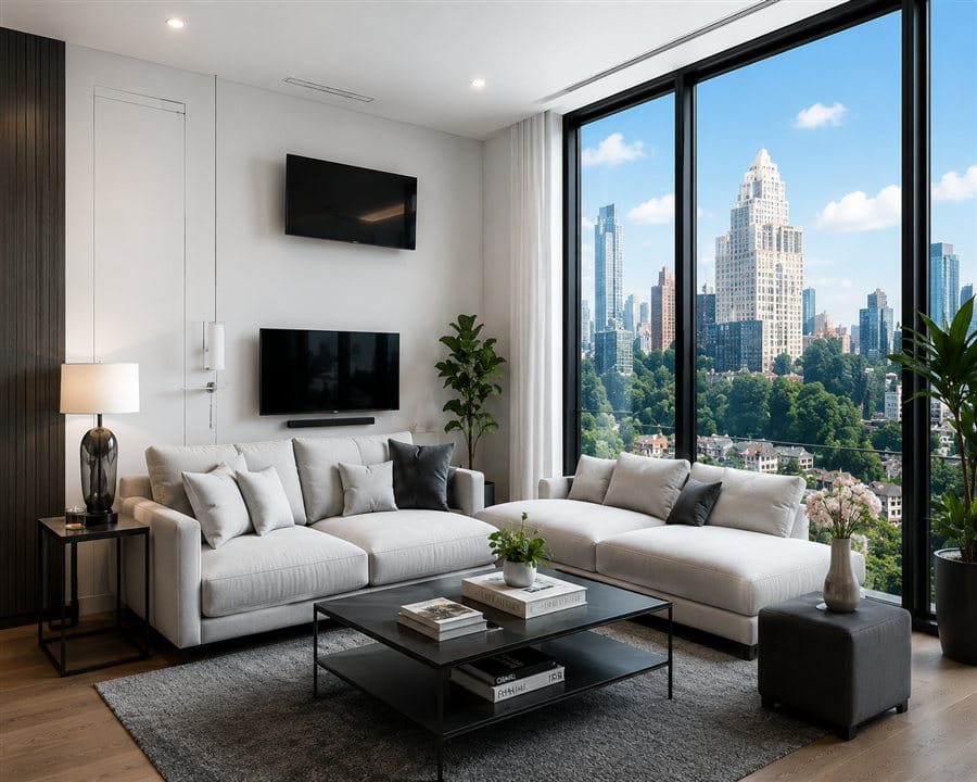 Modern detached home in Surrey with air conditioning